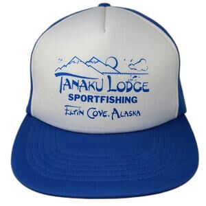 Crown Cap 5 Panel Blue One Size Tanaku Lodge Alaska Sportfishing Snapback Hat